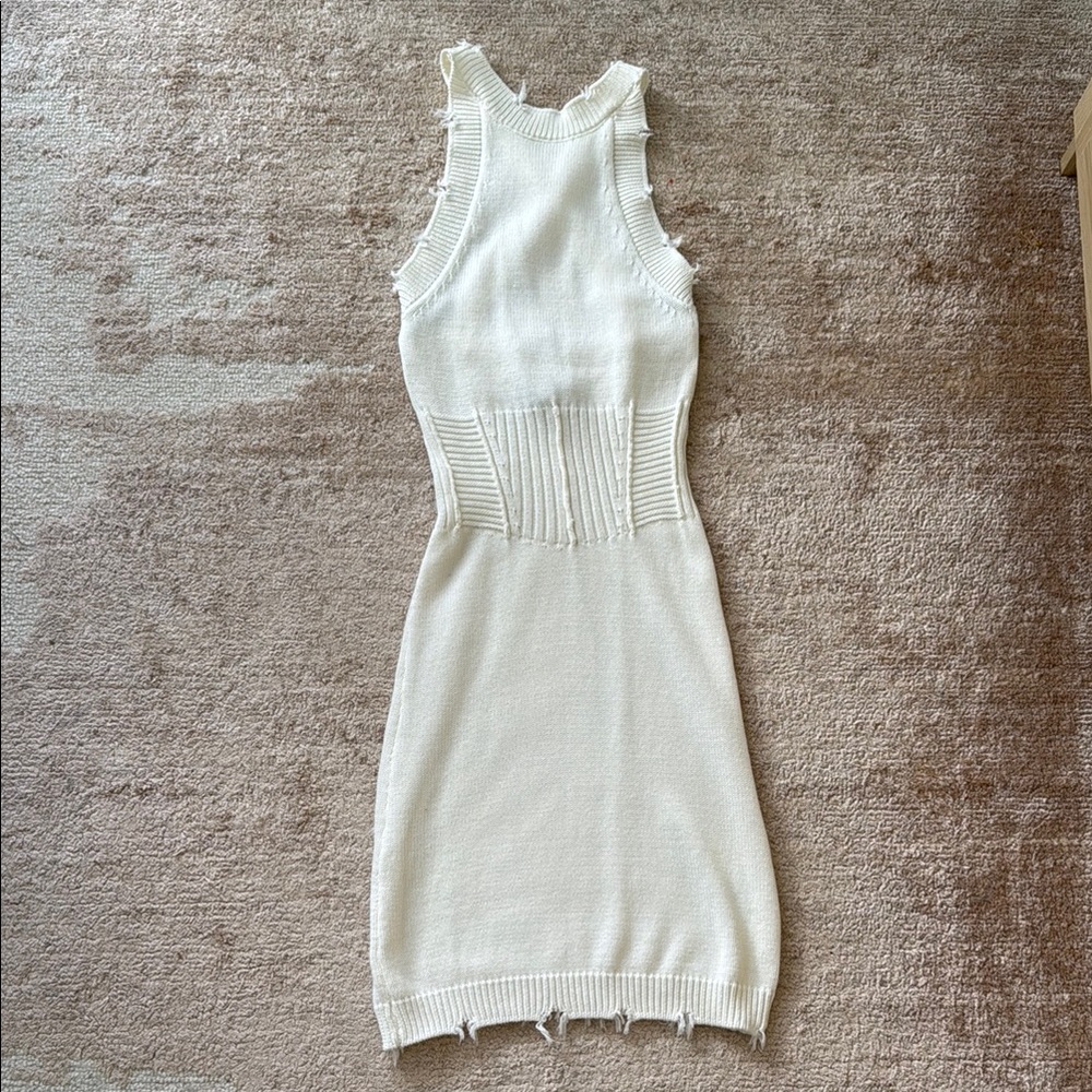SER.O.YA off white corset knit dress size XS | boho quiet luxury feminine chic